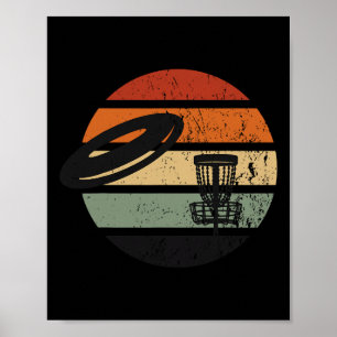 Disc Golf Vintage Retro Disc Golfer Poster