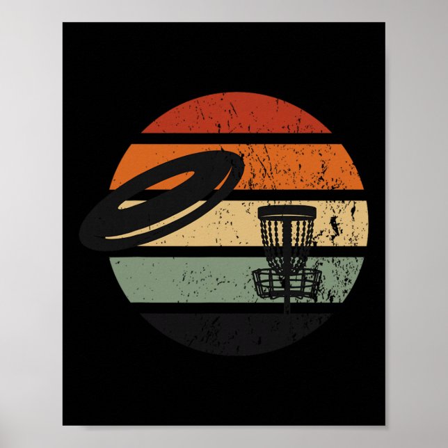 Disc Golf Vintage Retro Disc Golfer  Poster (Front)
