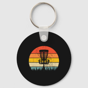 Disc Golf Vintage Retro Frisbee Key Ring