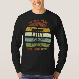 Disc Golf Vintage Sunset I'm Just Here To Hit Tre T-Shirt