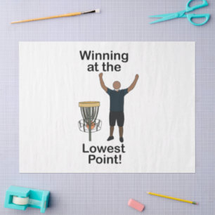 Disc Golf Winning At Lowest Point Golfer Birthday Tissue Paper