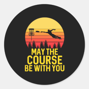 Disc Golf With You Classic Round Sticker