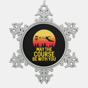 Disc Golf With You Snowflake Pewter Christmas Ornament