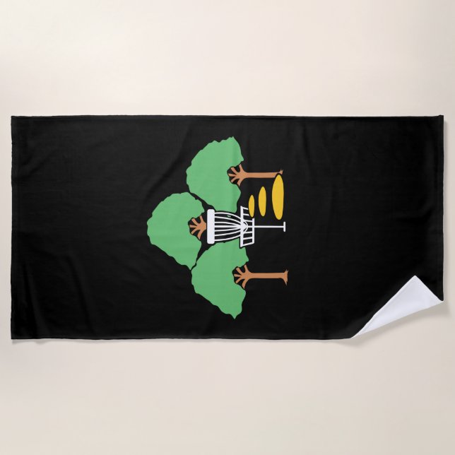 Disc Golf Woods Disc Golfer Gift Beach Towel (Front)