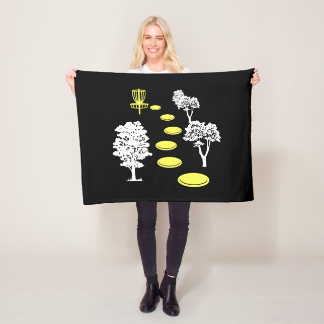 Disc Golf Woods Disc Golfer Gift Fleece Blanket (In Situ)