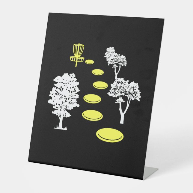Disc Golf Woods Disc Golfer Gift Pedestal Sign (Front)