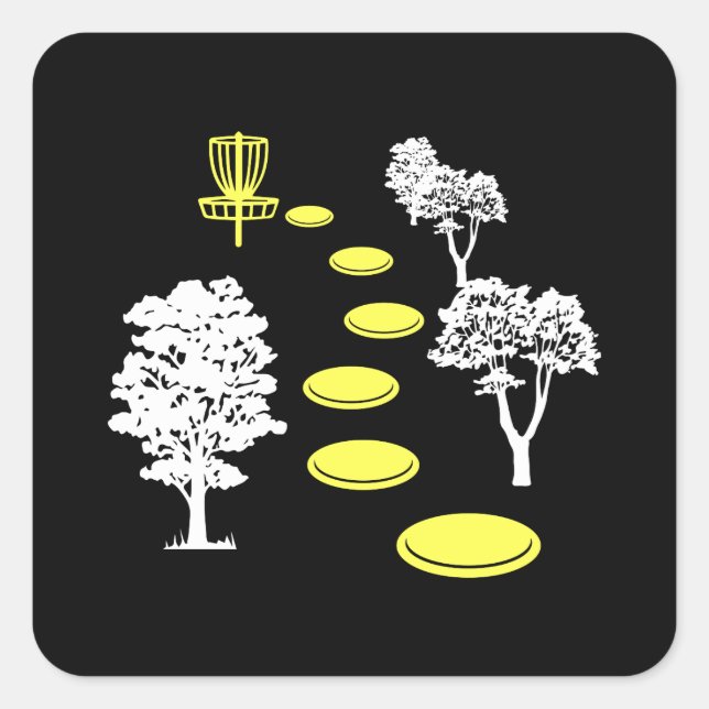 Disc Golf Woods Disc Golfer Gift Square Sticker (Front)