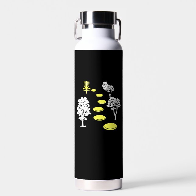 Disc Golf Woods Disc Golfer Gift Water Bottle (Front)