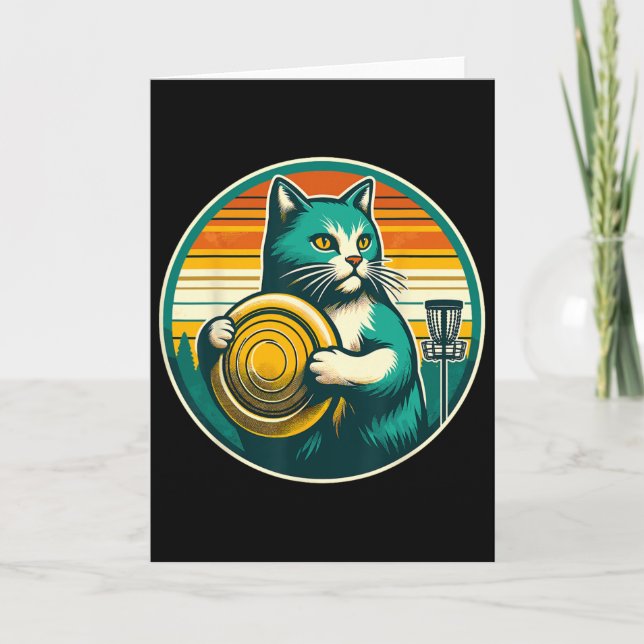 Disc Golfer Cat Disc Golf Player _2  Card (Front)