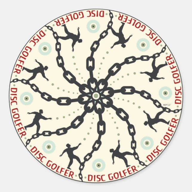 Disc Golfer Classic Round Sticker (Front)