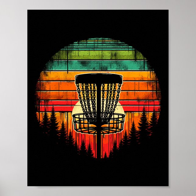 Disc Golfer Colourful Disc Golf  Poster (Front)