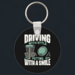 Disc Golfer Driving With Style Disc Golf  Key Ring<br><div class="desc">Disc Golfer Driving With Style Disc Golf</div>