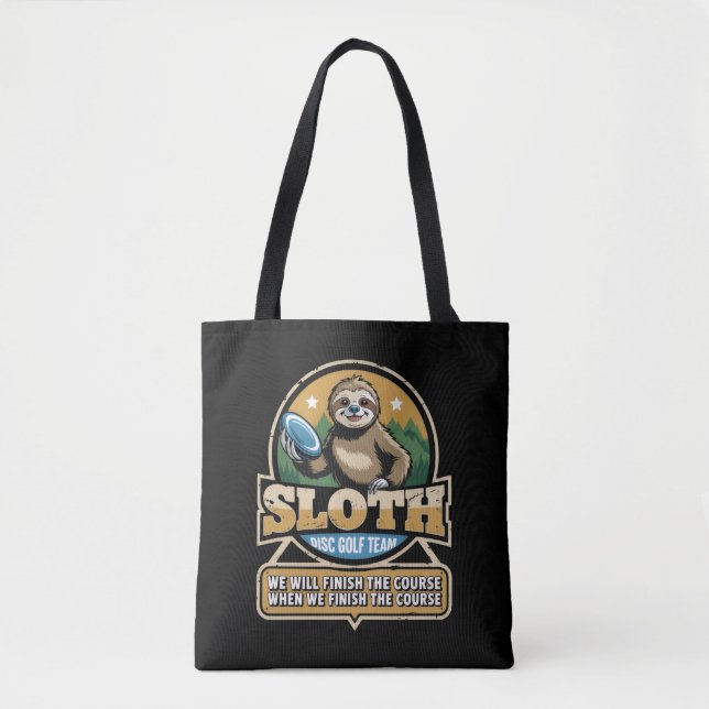 Disc Golfer Funny Sloth Disc Golf Player Golfer Tote Bag (Front)
