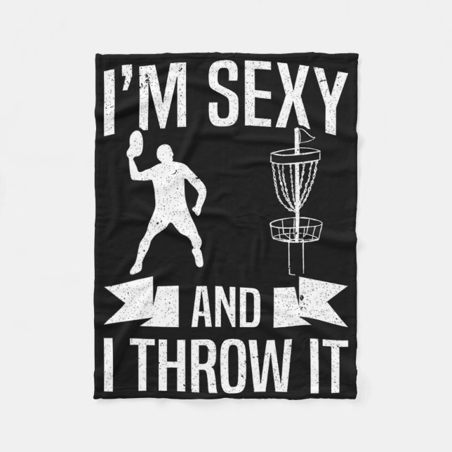 Disc Golfer I'm Y And I Throw It Disc Golf  Fleece Blanket (Front)