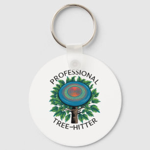 Disc Golfer Professional Tree-hitter, Funny Disc G Key Ring