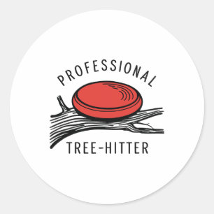 Disc Golfing Disc, Professional Tree-hitter, Retro Classic Round Sticker