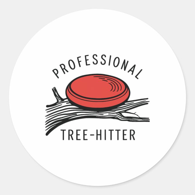 Disc Golfing Disc, Professional Tree-hitter, Retro Classic Round Sticker (Front)