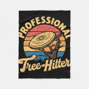 Disc Golfing Disc, Professional Tree-hitter, Retro Fleece Blanket