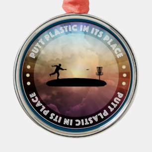 Disc Golfing Metal Tree Decoration