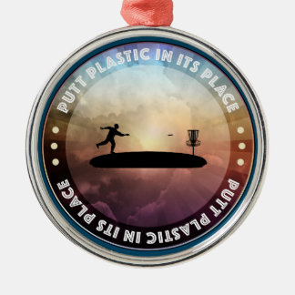 Disc Golfing Metal Tree Decoration