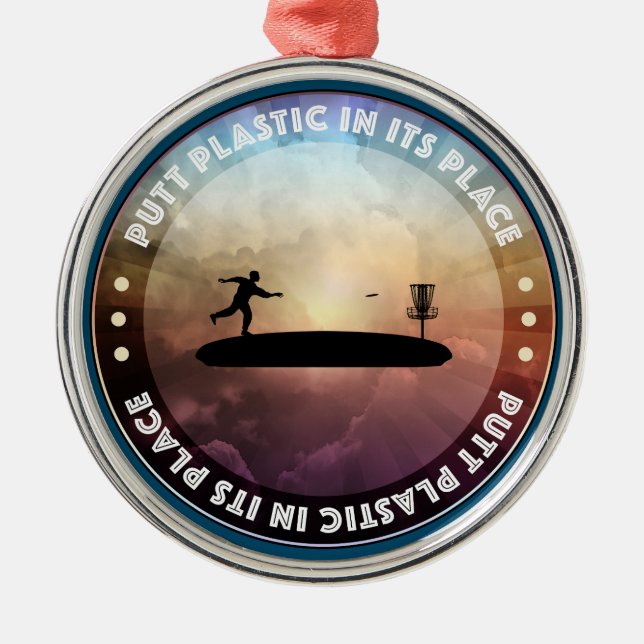 Disc Golfing Metal Tree Decoration (Front)