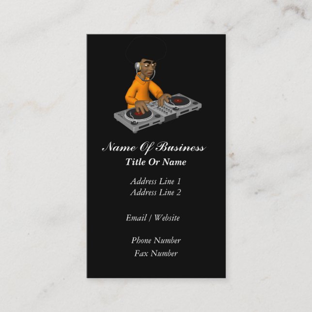 Disc Jockey Business Card (Front)