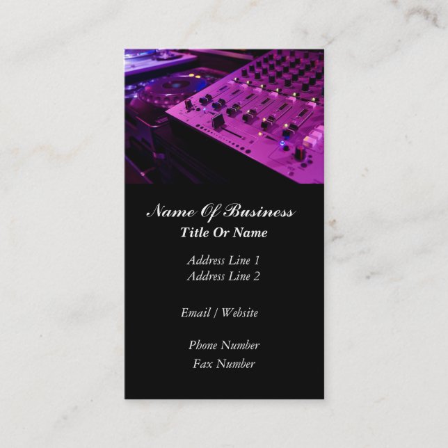 Disc Jockey Business Card (Front)