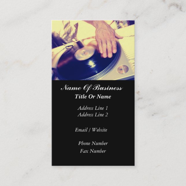Disc Jockey Business Card (Front)