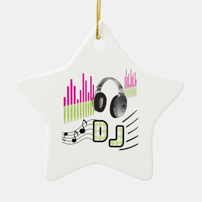 DISC JOCKEY CERAMIC TREE DECORATION (Front)