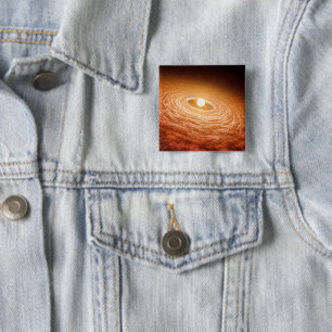 Disc Of Material Surrounding Star Fu Orionis. 15 Cm Square Badge