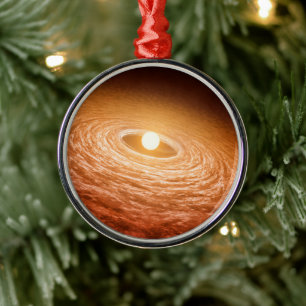 Disc Of Material Surrounding Star Fu Orionis. Metal Tree Decoration