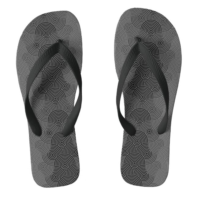 Disc Pattern 02.Grey Lgrey BG Jandals (Footbed)