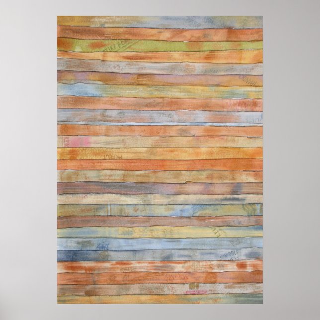 Discarded Stack Of Desk Boards Watercolor Poster (Front)