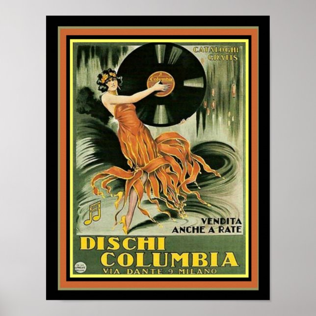 Dischi Columbia Vintage Ad Print 11 x 14 (Front)