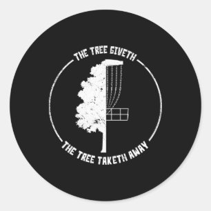 Discing Golf Funny Disc Sports Tree Icon Art Sayin Classic Round Sticker