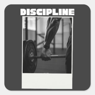 Discip In  T-Shirt– Minimalist Motivational Street Square Sticker