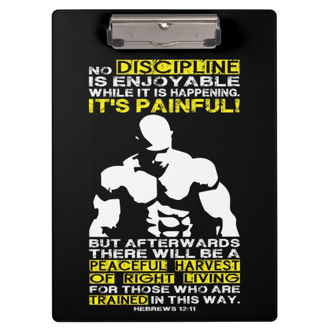 DISCIPLINE - Bodybuilding Workout Motivational Clipboard (Front)