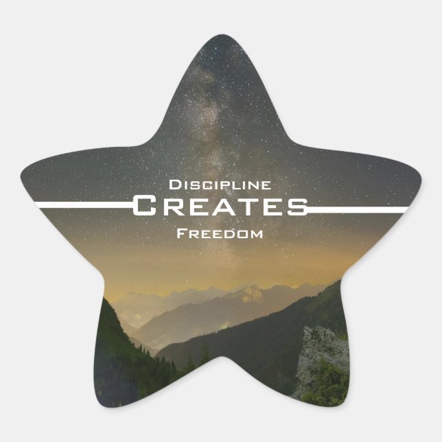 Discipline Creates Freedom Star Sticker (Front)