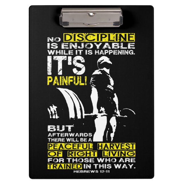 DISCIPLINE - Deadlift Workout Motivational Clipboard (Front)