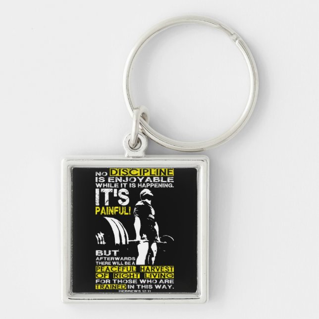 DISCIPLINE - Deadlift Workout Motivational Key Ring (Front)