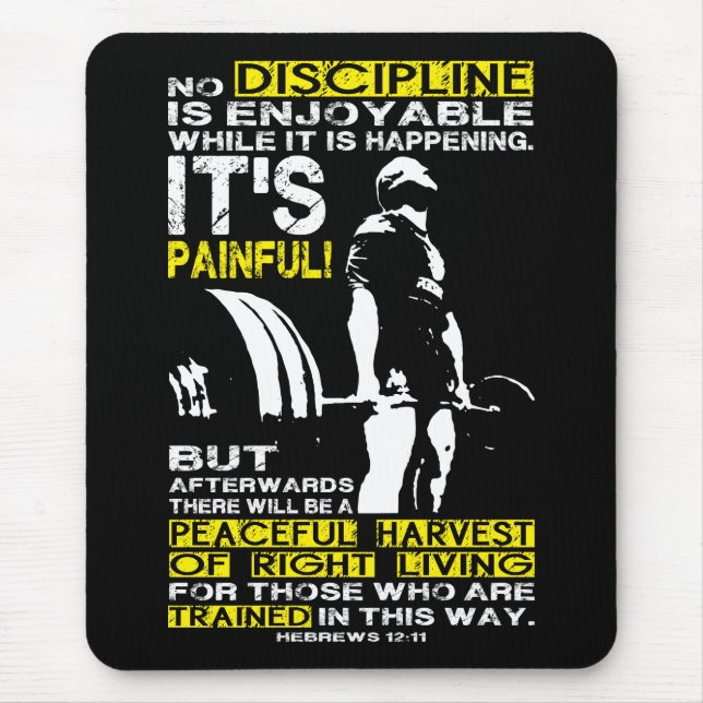 DISCIPLINE - Deadlift Workout Motivational Mouse Pad (Front)