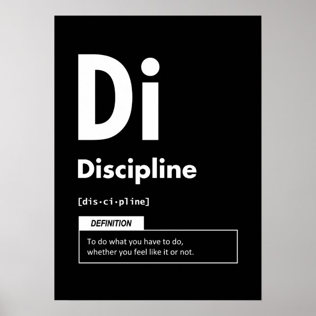 Discipline - Element Of Success - Motivational Poster (Front)