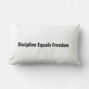 Discipline Equals Freedom Minimalist Typewriter Lumbar Cushion