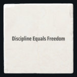 Discipline Equals Freedom Minimalist Typewriter  Stone Coaster<br><div class="desc">Protect your base. Sandstone coaster with high-contrast typewriter typography to keep your workspace clean and your mind on the mission.</div>