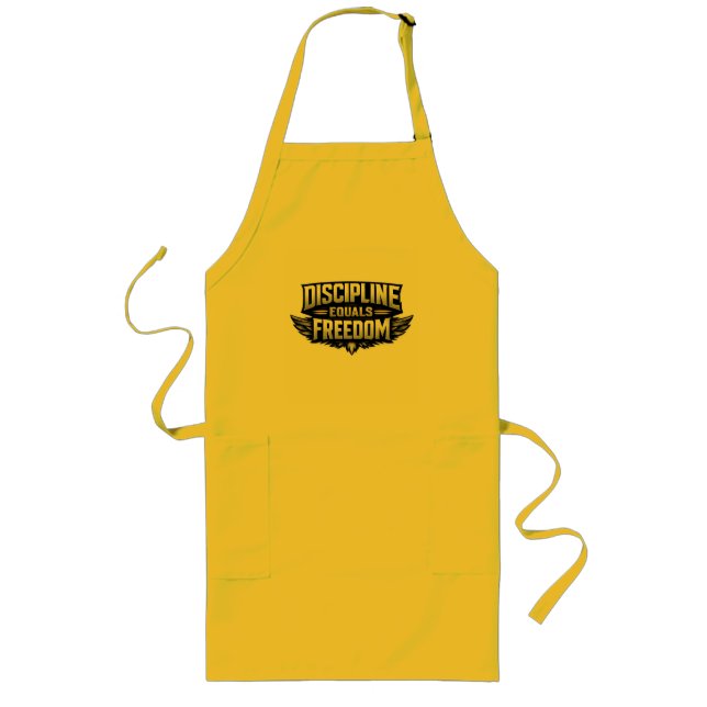 Discipline Equals Freedom – Motivational Design  Long Apron (Front)