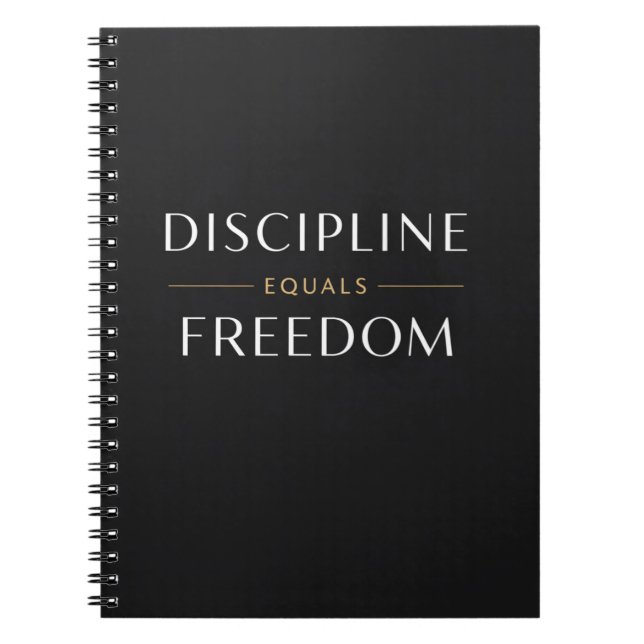 Discipline Equals Freedom Motivational Quote Minim Notebook (Front)