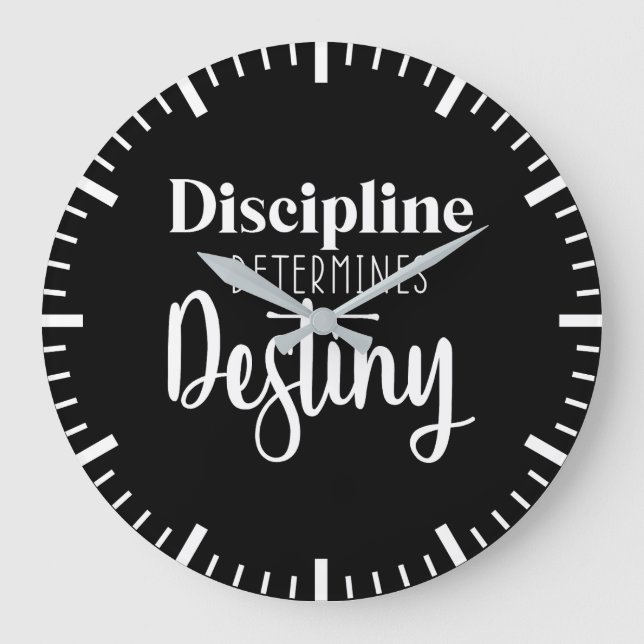 Discipline - Hustle, Gym, Success Motivational Large Clock (Front)
