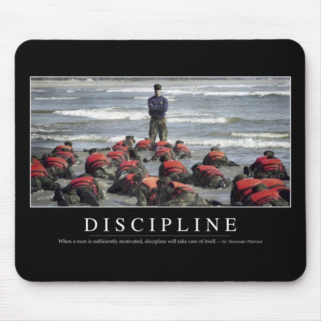 Discipline: Inspirational Quote Mouse Pad (Front)