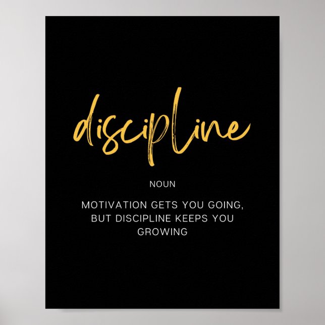 Discipline Inspiring Quote Poster (Front)