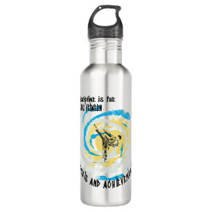 Discipline is the bridge between goals martial art 710 ml water bottle